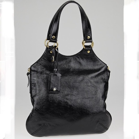 YSL Yves Saint Laurent Tribute black patent tote - Picture 1 of 16